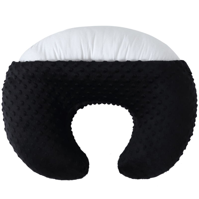 DONOMILO Nursing Pillow and Positioner Breastfeeding and Bottle Feeding, Propping Baby, Tummy Time, Sitting Support for Baby Boy and Baby Girl, with Removable Dots Cover (Black) - Image 1