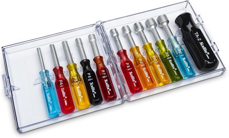 Xcelite PS-120 Nut Driver Set with Torque Amplifier Handle - 10 Piece Set in Clear Plastic Case - Image 1