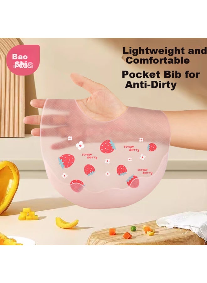 Bao Shi Boshi Baby Bib Silicone Waterproof Bib Children's Coverall 3d Naked Sensation Silicone Anti-dirty Bib - Image 1