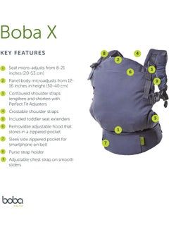 boba Boba X Baby Carrier - Adjustable Infant Carrier for Newborn to Toddler, Front and Backpack Babywearing 7 to 45 lbs, Ergonomic Baby Carrier with Crossable Straps and Padded Shoulders  - Image 2