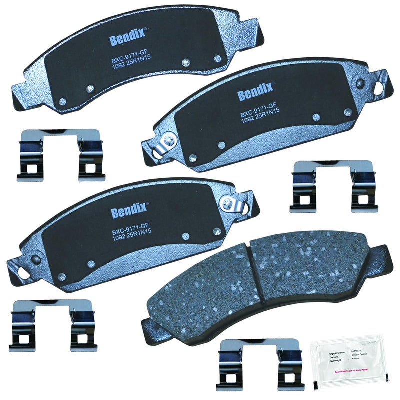 Bendix Priority1 CFC1092 Ceramic Front Brake Pads for Select Models Cadillac Escalade Escalade ESV EXT Chevrolet Avalanche Silverado 1500 1500 Classic Suburban Tahoe GMC Sierra Yukon Yukon XL