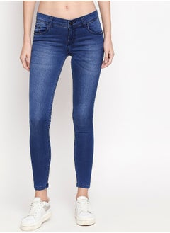 HIGH STAR Women Blue Slim Fit Mid-Rise Clean Look Stretchable Jeans 