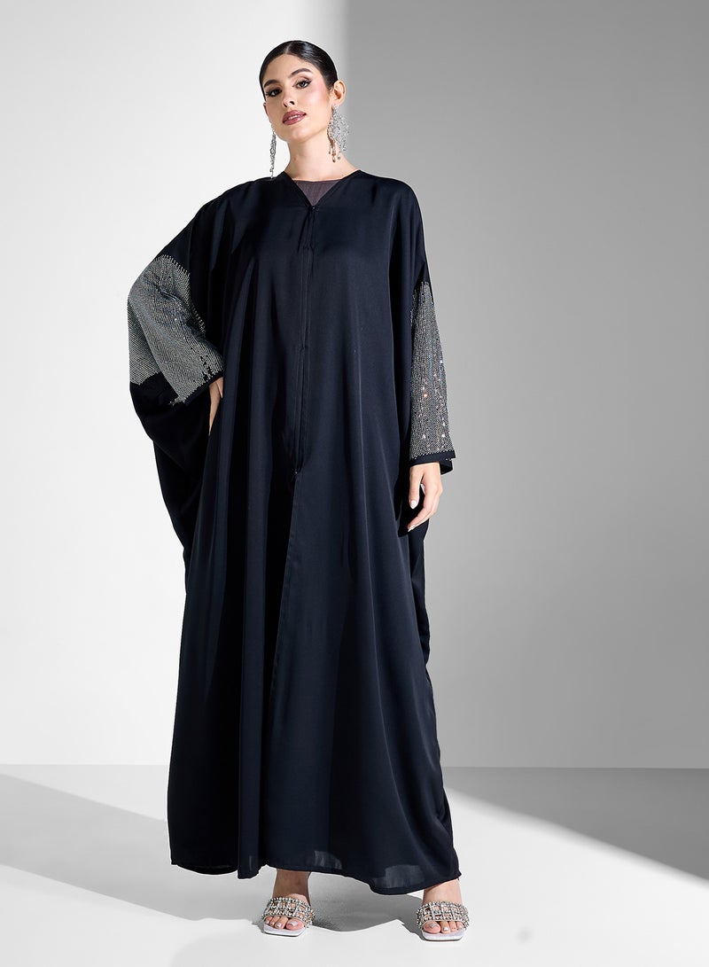 Khizana Abaya With Embellished Sleeves & Sheila - Image 1