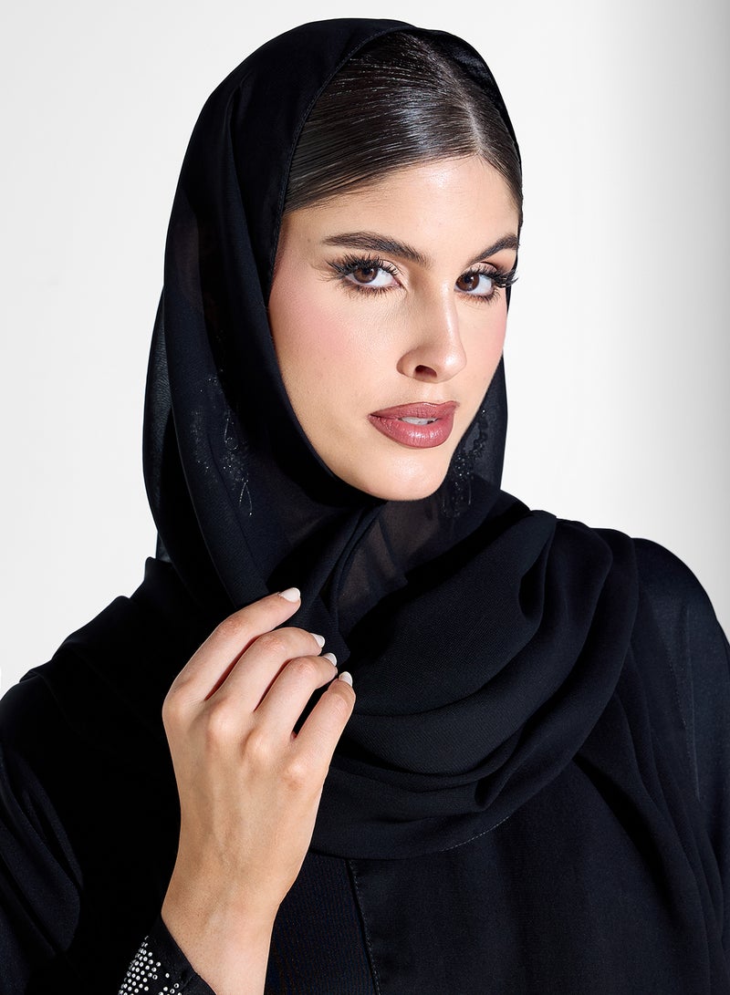 Khizana Abaya With Embellished Sleeves & Sheila - Image 4