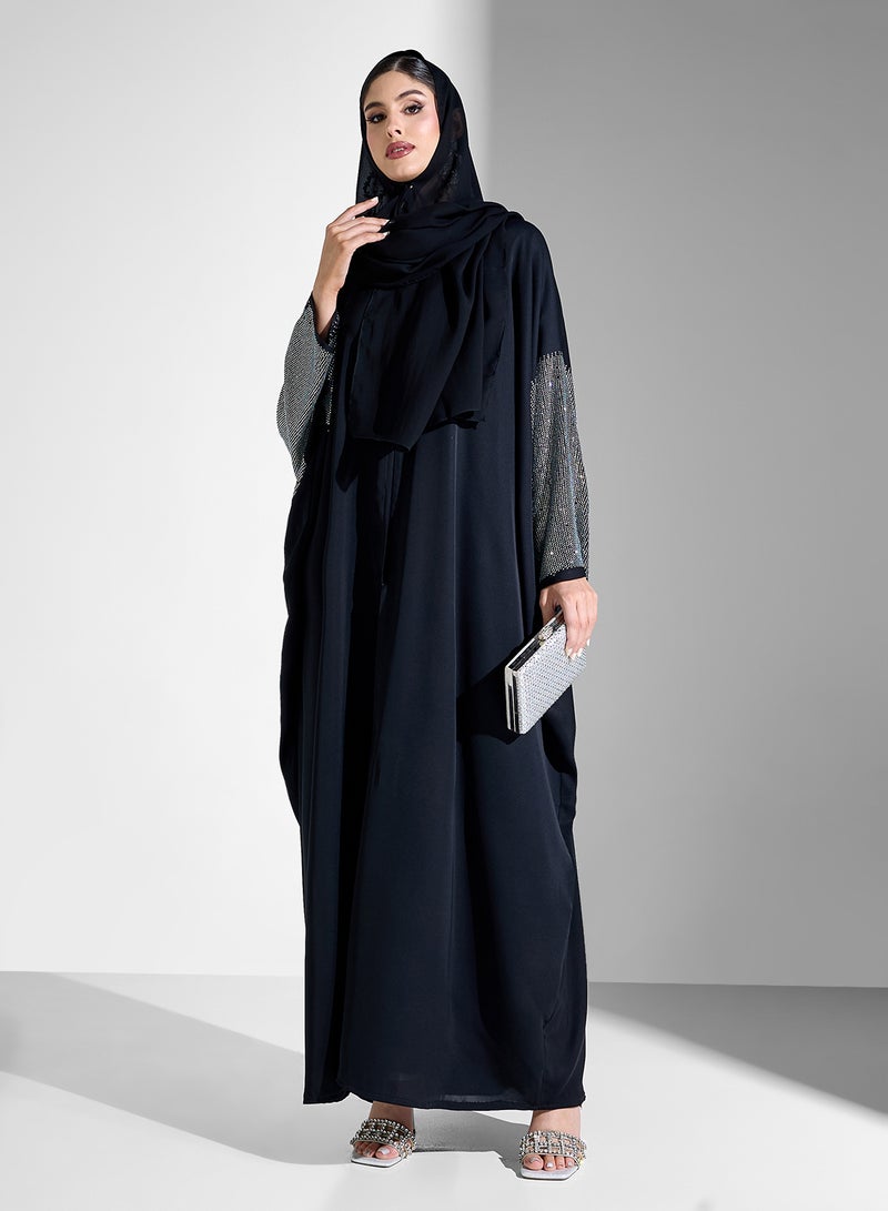 Khizana Abaya With Embellished Sleeves & Sheila - Image 5