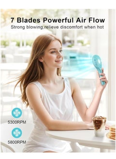 NIBEMINENT Mini Handheld Fan Battery Operated Small Personal Portable Speed Adjustable USB Rechargeable Cute Design Powerful Eyelash for Stylish Kids Girls Women Men Indoor Outdoor Travelling  - Image 4