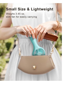 NIBEMINENT Mini Handheld Fan Battery Operated Small Personal Portable Speed Adjustable USB Rechargeable Cute Design Powerful Eyelash for Stylish Kids Girls Women Men Indoor Outdoor Travelling  - Image 2