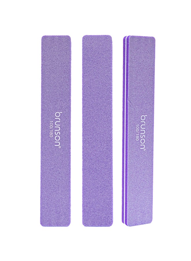 brunson Manicure Files UV Gel Polish Tools Rectangular Shape sSanding Purple Nail Buffer SEB-317PR-1 1pc  - Image 1
