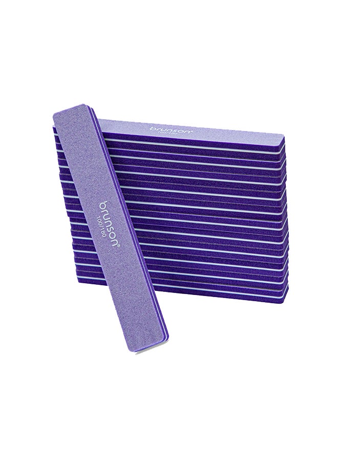 brunson Manicure Files UV Gel Polish Tools Rectangular Shape sSanding Purple Nail Buffer SEB-317PR-1 1pc  - Image 3