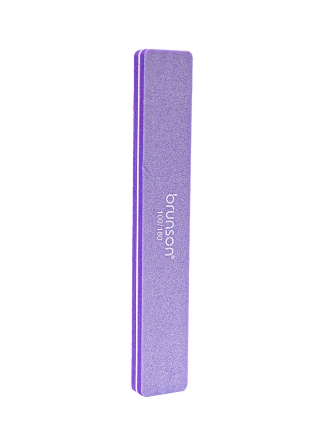 brunson Manicure Files UV Gel Polish Tools Rectangular Shape sSanding Purple Nail Buffer SEB-317PR-1 1pc  - Image 2
