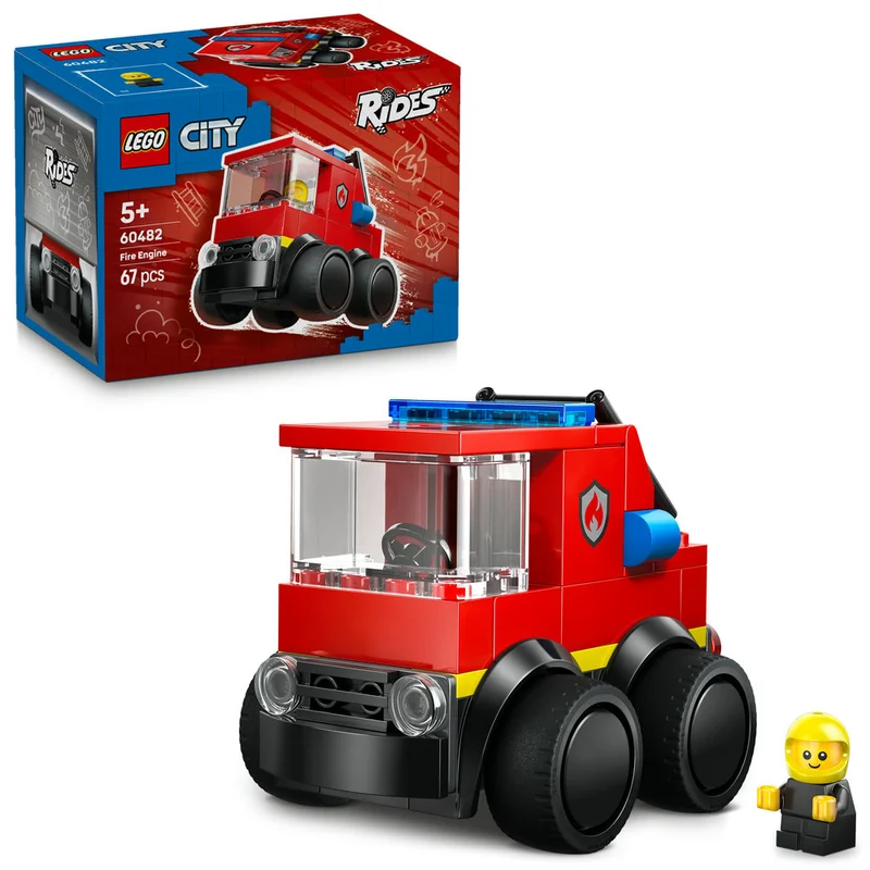 LEGO City Rides – Fire Engine Toy Building Set 60482  (Age 5+, 67 Pieces)