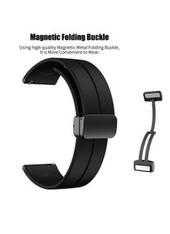 Generic 20mm Silicone Strap With Magnetic Folding Buckle For Amazfit Bip U Pro / Bip / Bip Lite / Bip S / Bip S Lite / Bip U Black  - Image 2