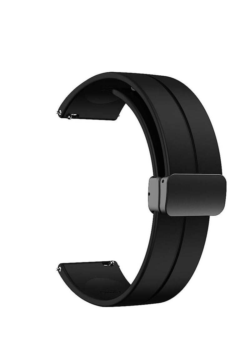 Generic - 20mm Silicone Strap With Magnetic Folding Buckle For Amazfit Bip U Pro / Bip / Bip Lite / Bip S / Bip S Lite / Bip U Black - Image 1