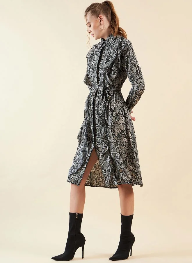 Freehand Women Regular Fit Casual Fauna Midi Dress