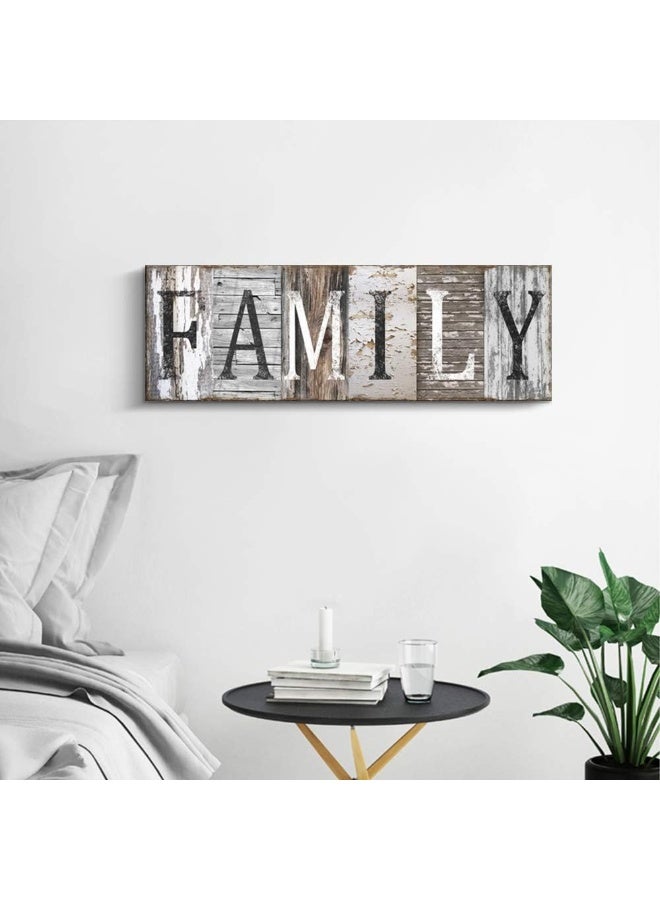 Pinetree Art Quotes Wall Art Decor, Family Decorative Signs Inspirational Motto Canvas Prints (With Solid Wood Inner Frame) (Family, 12 x 36 inch) - Image 3