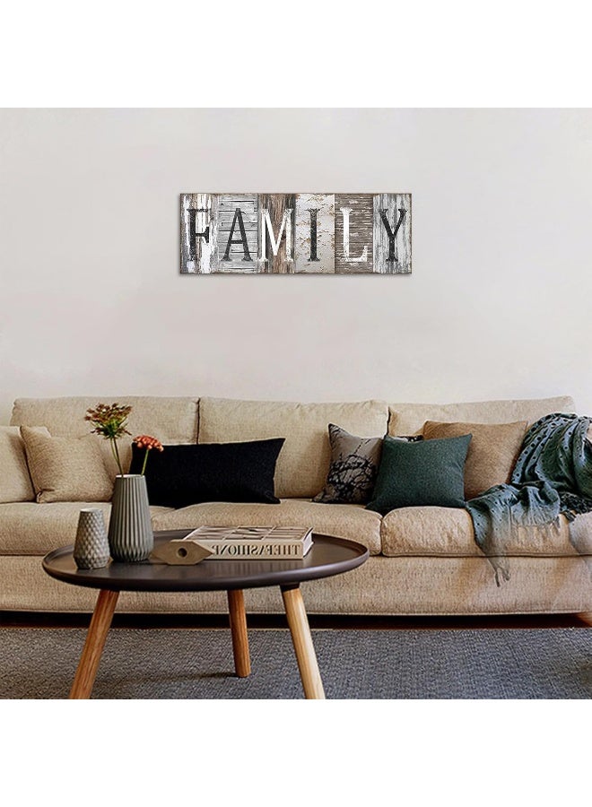 Pinetree Art Quotes Wall Art Decor, Family Decorative Signs Inspirational Motto Canvas Prints (With Solid Wood Inner Frame) (Family, 12 x 36 inch) - Image 2
