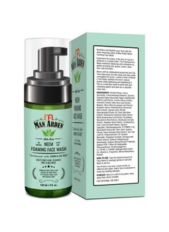 Man Arden Man Arden Anti-Acne Neem Foaming Face Wash - Helps Fight Acne, Cleanses Dirt And Dullness - Infused With Olive Leaf Extract And Aloe Vera, 120ml  - Image 3