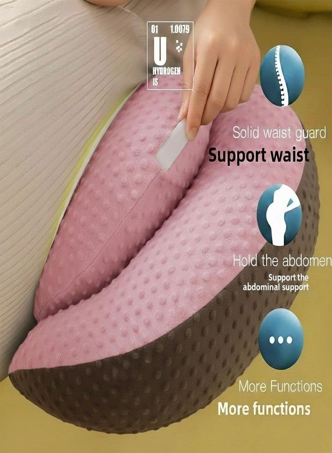 COOZLY وسادة كوزلي للحوامل | وسادة مزدوجة لدعم الظهر والبطن أثناء الحمل | تصميم فراشة قابل للتعديل | وسادة حمل مناسبة للسفر بغطاء من القطن العضوي المضاد للحساسية، لون وردي فاتح - Image 4