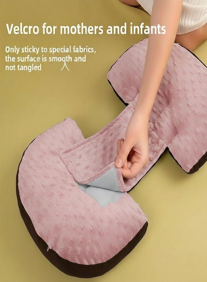 COOZLY وسادة كوزلي للحوامل | وسادة مزدوجة لدعم الظهر والبطن أثناء الحمل | تصميم فراشة قابل للتعديل | وسادة حمل مناسبة للسفر بغطاء من القطن العضوي المضاد للحساسية، لون وردي فاتح - Image 5