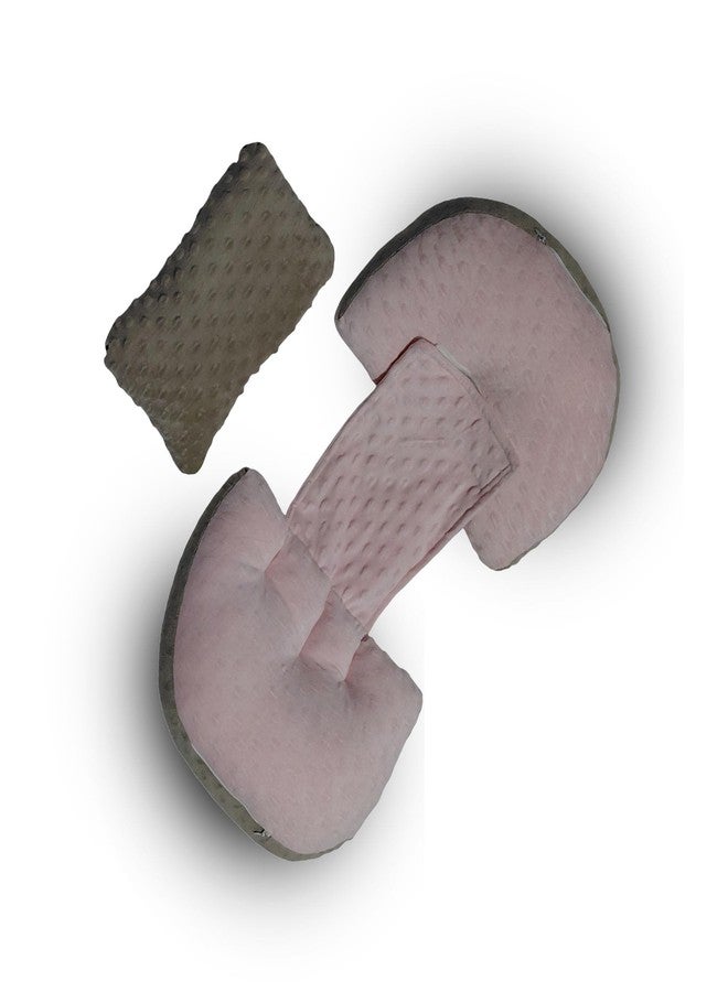 COOZLY وسادة كوزلي للحوامل | وسادة مزدوجة لدعم الظهر والبطن أثناء الحمل | تصميم فراشة قابل للتعديل | وسادة حمل مناسبة للسفر بغطاء من القطن العضوي المضاد للحساسية، لون وردي فاتح - Image 1