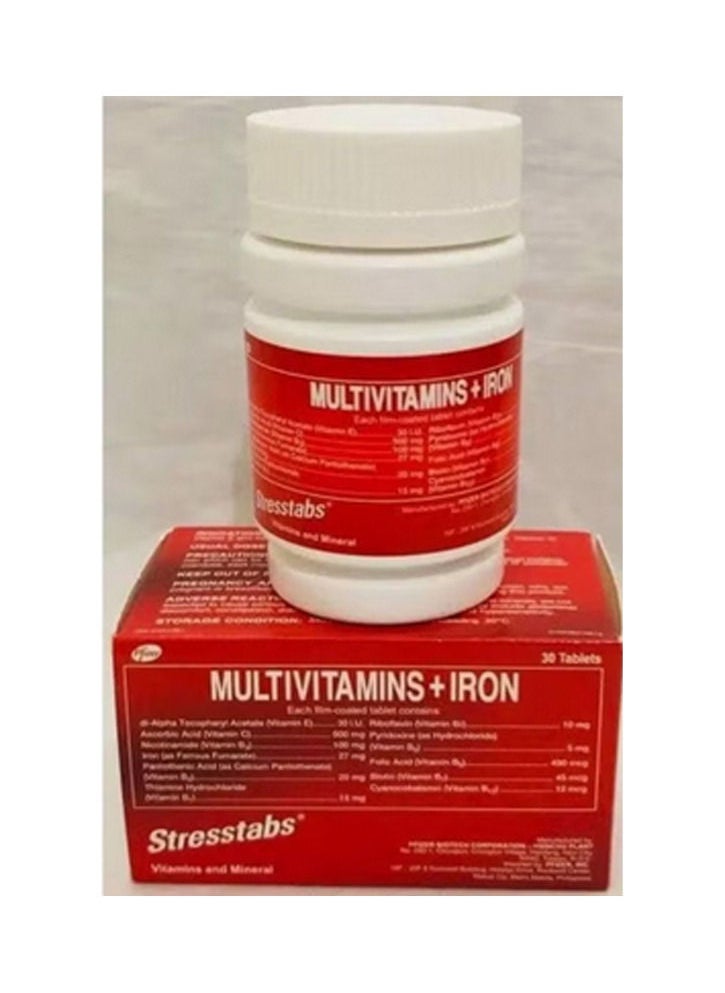 gsk Stresstabs Multivitamins And Iron 30 Tablets  - Image 2
