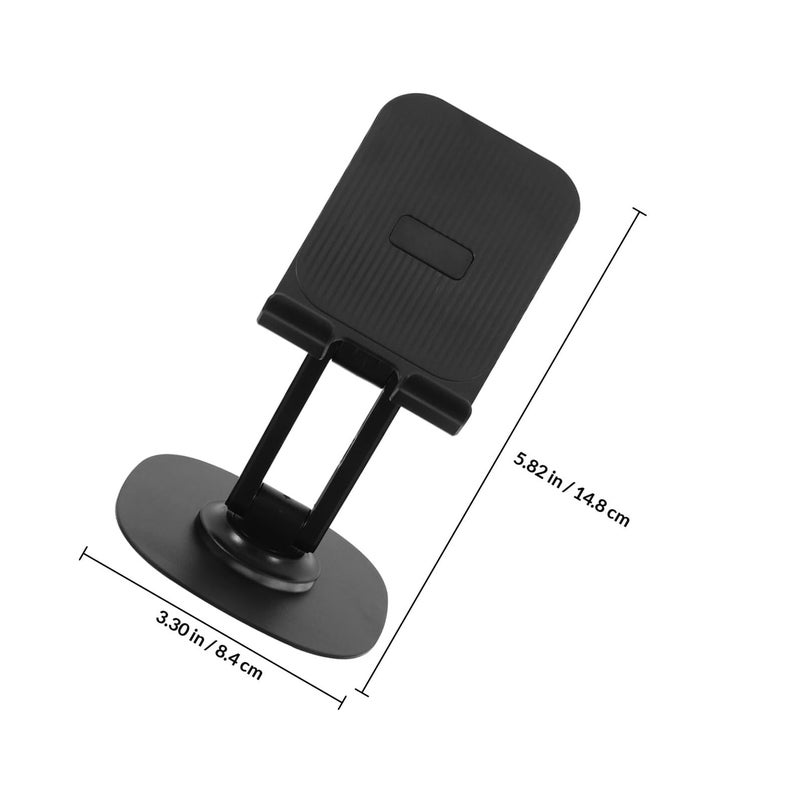 Black Metal Rotating Phone Stand 360 Dual Joint Adjustable Foldable Desktop Holder - Image 3