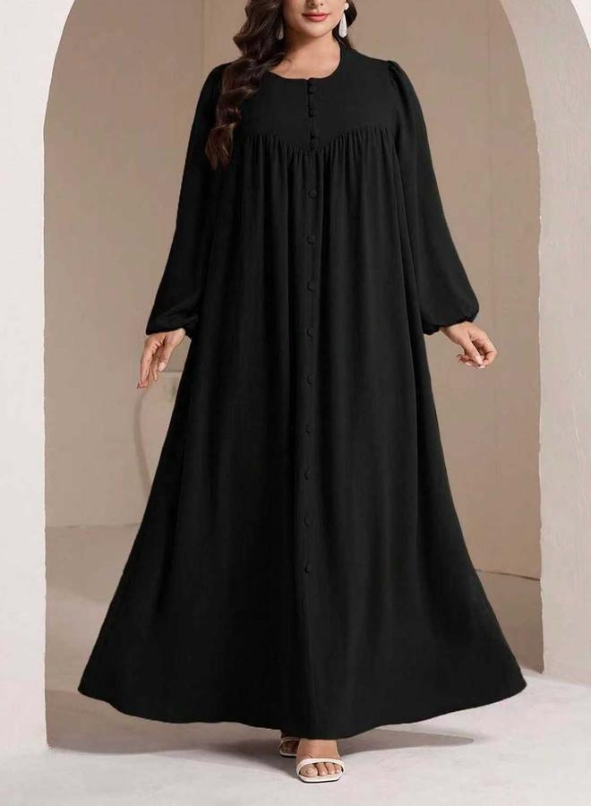 Take Two Plus Size Black Balloon Sleeve Jalabiya - Image 4