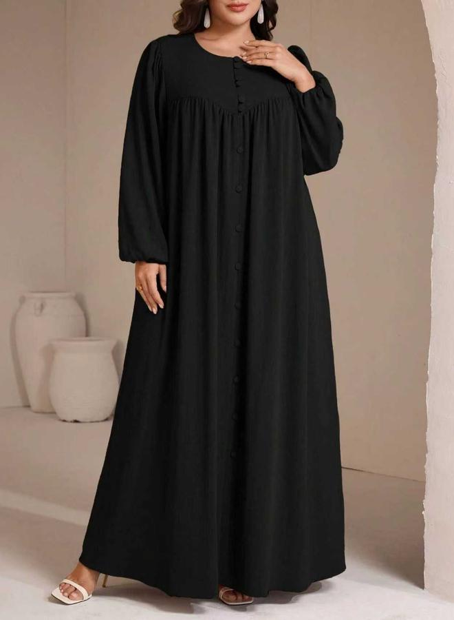 Take Two Plus Size Black Balloon Sleeve Jalabiya - Image 5