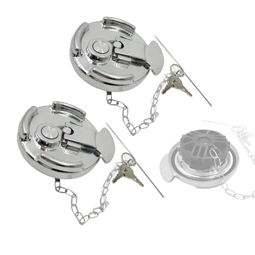 bansdans 2Pcs 11-04859-100 4" Locking Diesel Fuel Cap, Lever-Style Aluminum Fuel Tank Cap with Key Fit for 1972-2017 Peterbilt 330, 379, 389, 579, 587 Trucks, OE# 11-04859-200, 572.1015, 600212 - Image 1