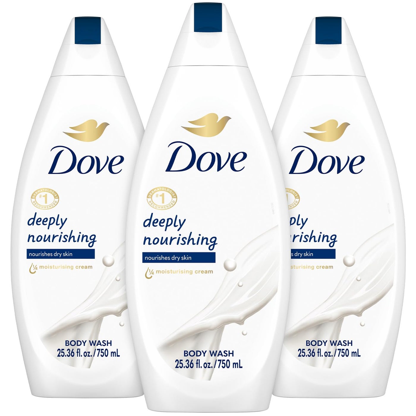 Dove Body Wash 3-Pack â€“ Deeply Nourishing for Softer, Smoother Skin, 25.4 Oz Ea