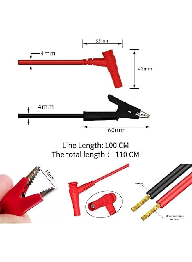 Test Leads for Multimeter,3.3FT Test Lead with Alligator Clips and Gold Plated Test Probe, multimeter Leads Kit, Suitable for Most of Digital Multimeter  - Image 3