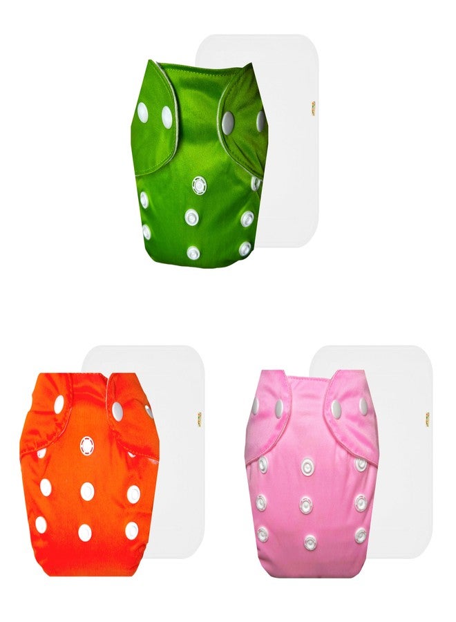 Dumbledo Lite Cloth Diaper with Cotton Insert (Pack of 3) | Dry Feel and Comfortable | 6-Layer Absorbent Pad | Quick Dry | Trusted by Moms | 3 Months - 2 Years | Unisex Baby - Image 1
