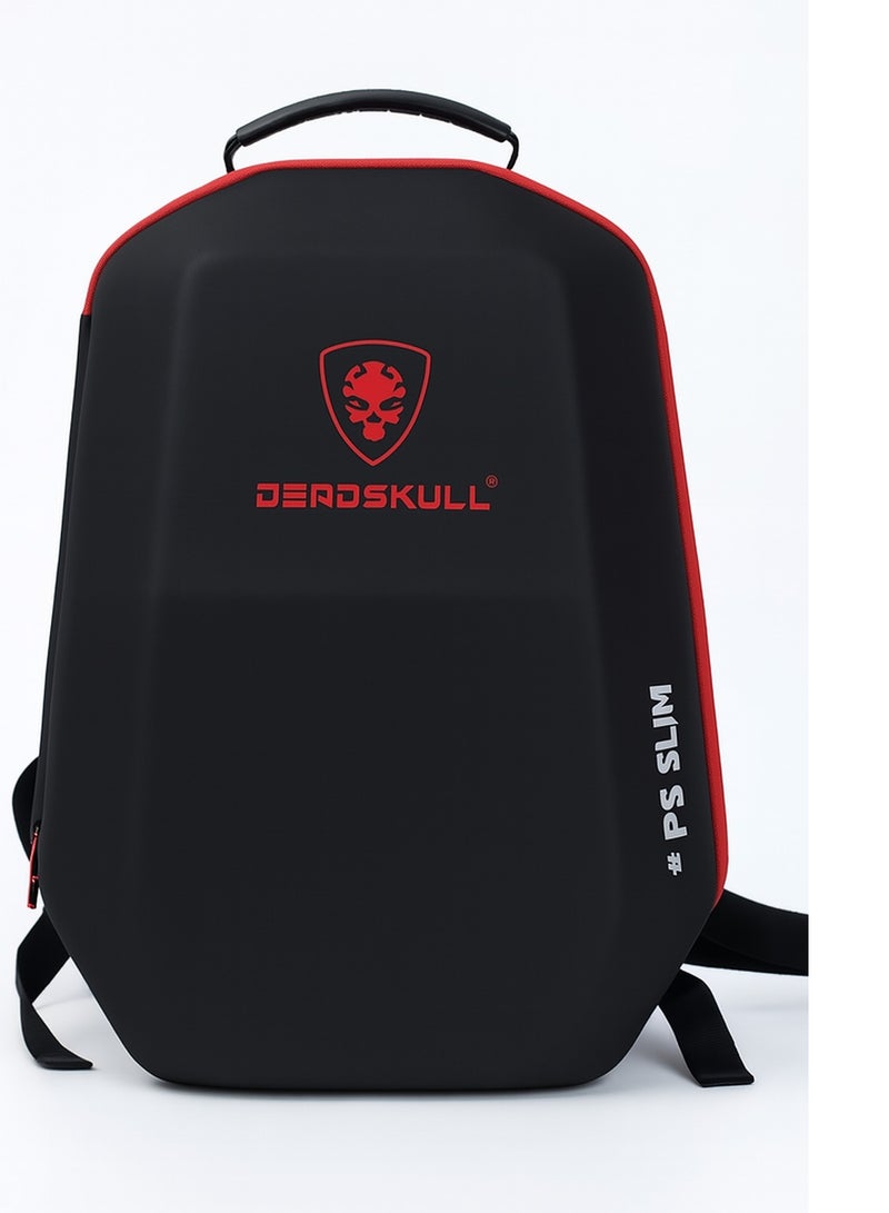 DEADSKULL Carrying Backpack For PS5 Gaming Console (Black), Shockproof and Dustproof Storage Case for PlayStation 5, Fits Controllers and Accessories, Polyester & EPE Material (PS5DS-2501B) Black ps5 slim