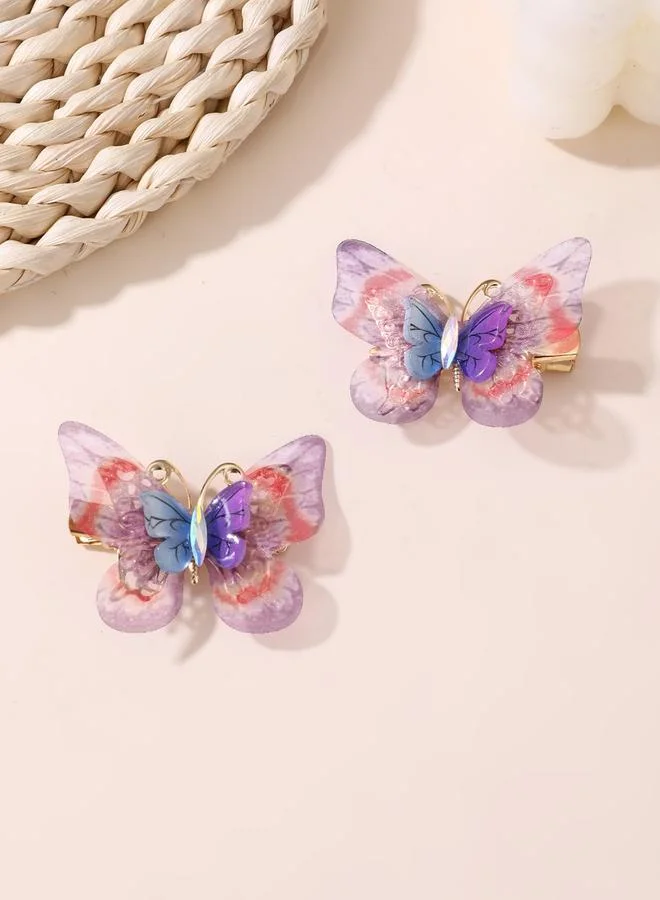 Take Two Pack of 10 - Purple Butterfly Hair Clips