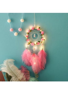 Buffer Handmade Decorative Hanging Dream Catcher with Feathers and LED Lights  - Image 3