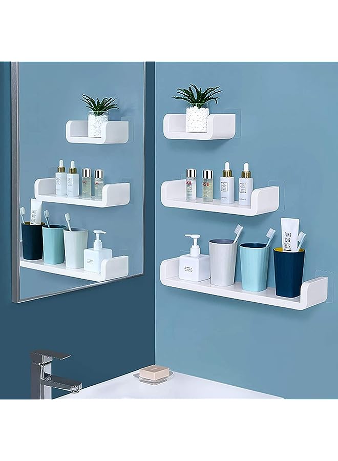 IAF Adhesive Floating Shelves Set of 3, Bathroom Shelves Organizer No Drill, Wall Mounted Shelves, Shelf Organizer for Bedroom Bathroom Living Room - Image 1