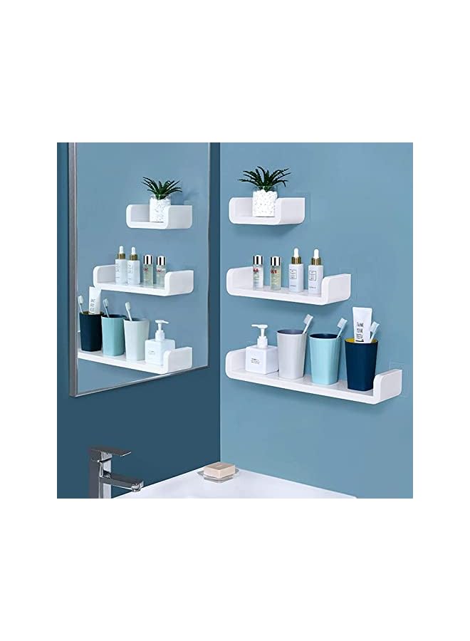 IAF Adhesive Floating Shelves Set of 3, Bathroom Shelves Organizer No Drill, Wall Mounted Shelves, Shelf Organizer for Bedroom Bathroom Living Room - Image 2
