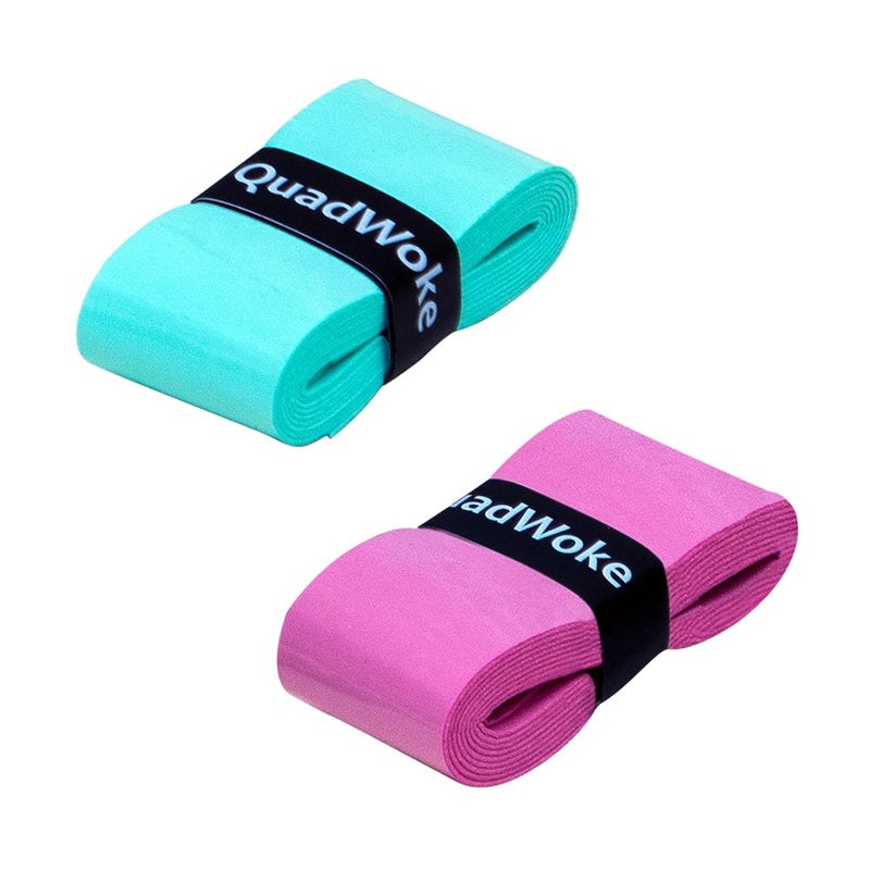 QuadWoke Pickleball Paddle Grip for Pickleball Paddle | Overgrips for Pickleball & Padel | Protective Film| Superior Sweat Absorption | Pack of 2 (Pink & Green) | Grip for Pickleball Paddle - Image 1