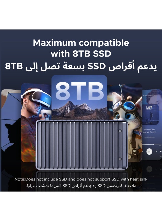 Ugreen M.2 NVMe SSD Case USB4 40Gbps Transfer, Silent Passive Cooling, Hard Disk Enclosure with UASP, S.M.A.R.T & TRIM, for 4K Editing and download massive data, Compatible with 8TB SSD, for Windows, Mac OS, Chrome OS Grey 40Gbps - Image 5