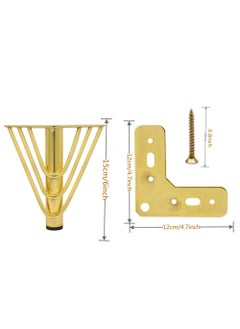 Furniture Legs Setm,6 inch Gold  Metal Cabinet Legs,with Rubber Floor Protectors, for Sofa, Legs for Dresser, TV Stand, End Table etc (4PCS） - pzsku/Z835C22F80FCC8DAA1D8DZ/45/_/1733237248/51ceaf35-5d53-4d82-b7ea-e848703ca7e9