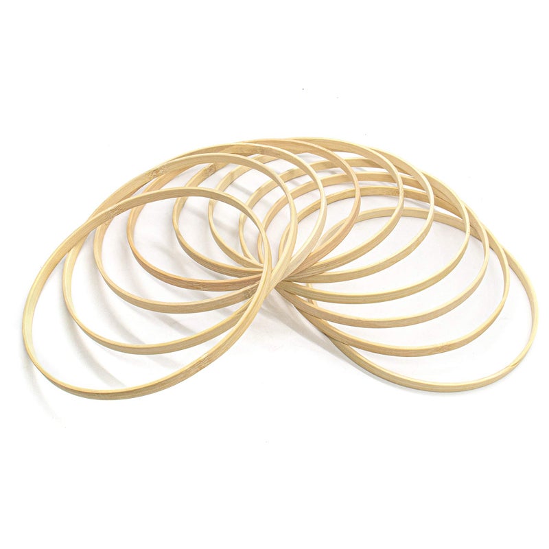 AUEAR Dream Catcher Bamboo Rings Hoops Macrame for DIY Craft Home Wedding Decoration Embroidery Tools 10Pack 8 Inch