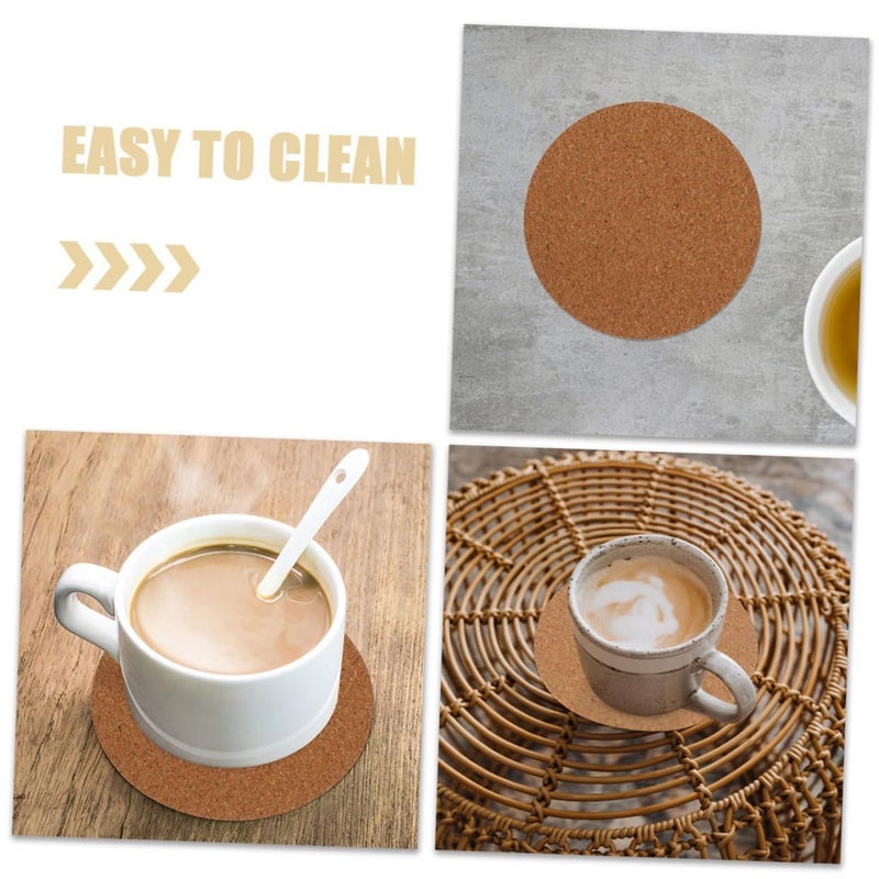 Self Adhesive Cork Coasters Set Of 60 Anti Skid Waterproof Cup Mats For Home Office - Image 5