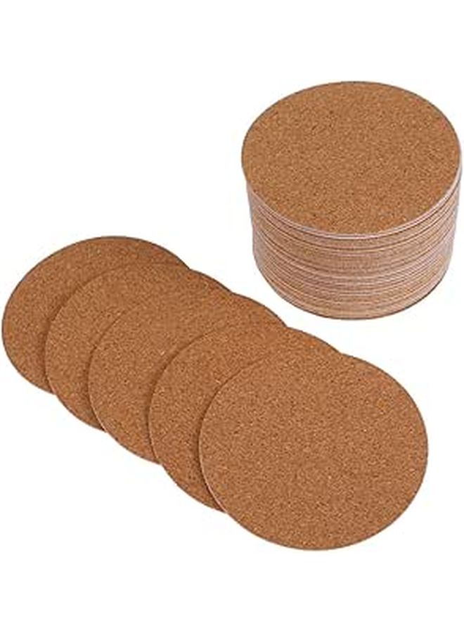 Self Adhesive Cork Coasters Set Of 60 Anti Skid Waterproof Cup Mats For Home Office - Image 1