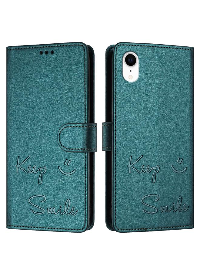 S-TOP Case For iPhone XR Smile Embossing RFID Leather Phone Case - Image 3