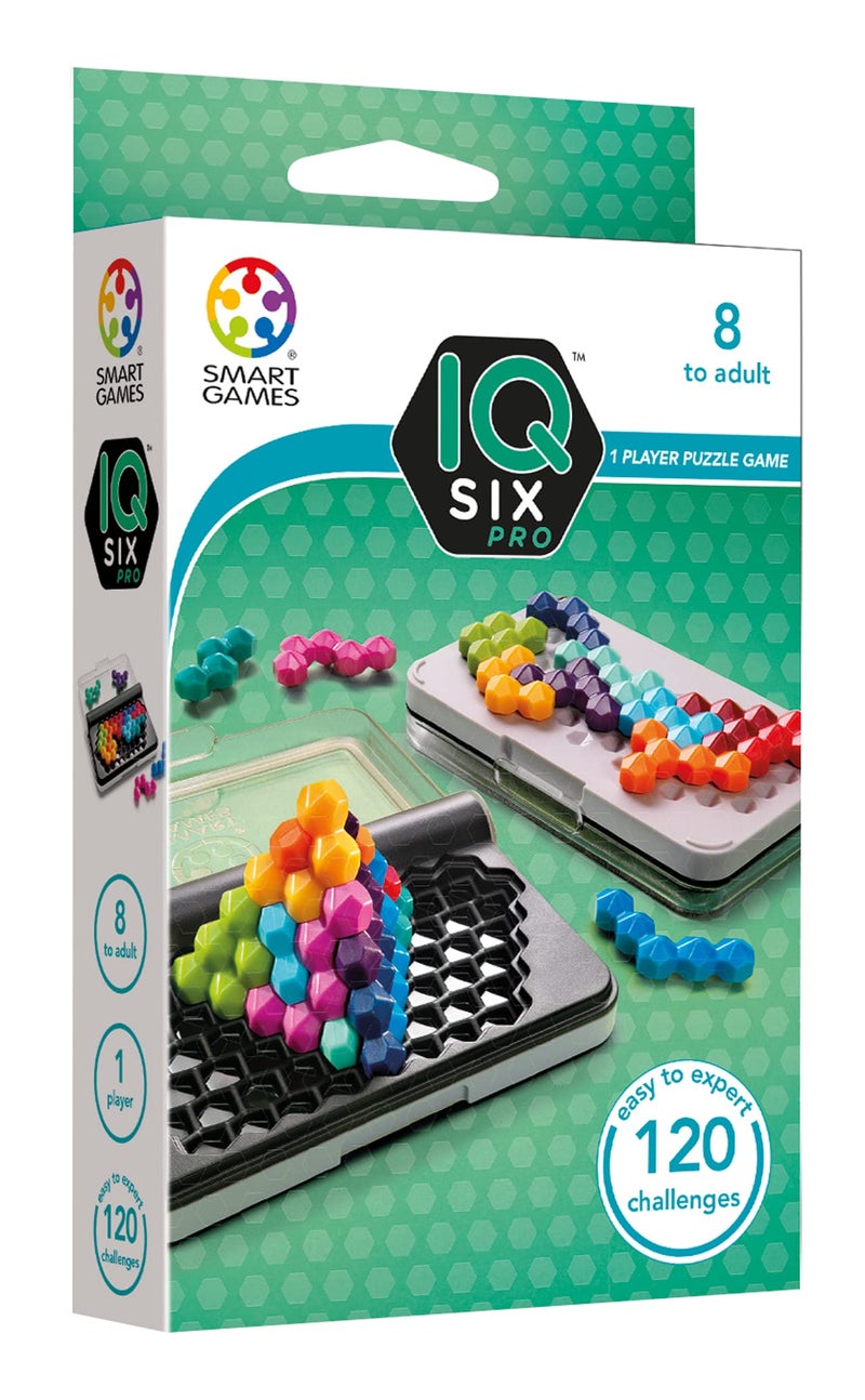 SmartGames IQ Six Pro Travel Game for Kids and Adults, a Skill-Building Brain Game - Brain Teaser for Ages 8 & Up, 120 Challenges in Travel-Friendly Case - Image 3