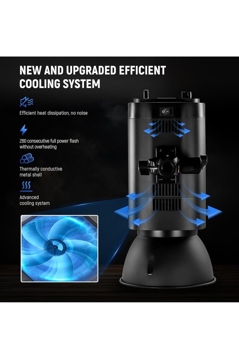 NEEWER S101-400W Professional Studio Flash Strobe – Upgraded Version with Adjustable Power & Consistent Output for Portrait Photography (UK Plug) - Image 5