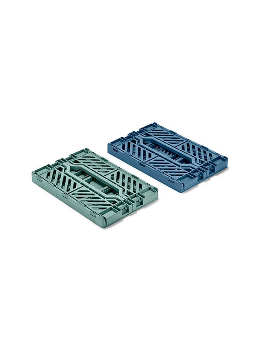 Tchibo 2 Pack Foldable Storage Boxes, Blue  - Image 3