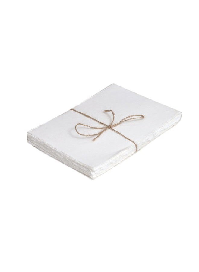 HLC 50 Pack Cotton Watercolor Paper with Deckle Edge 200 GSM Rough Textured Watercolor Paper for Writing - Image 1