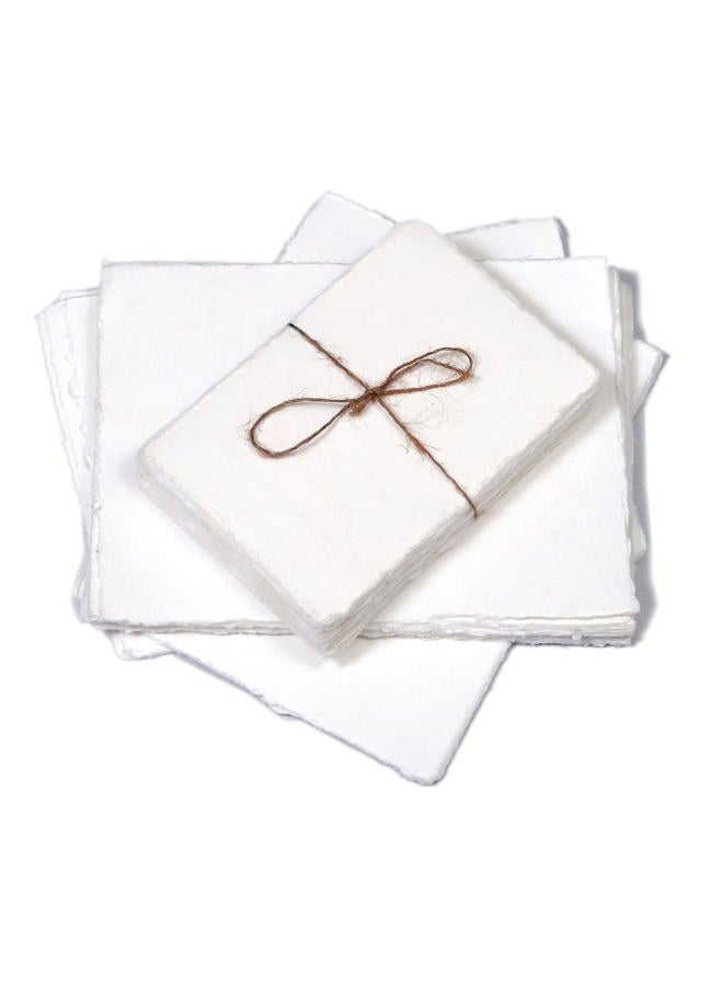 HLC 50 Pack Cotton Watercolor Paper with Deckle Edge 200 GSM Rough Textured Watercolor Paper for Writing - Image 4