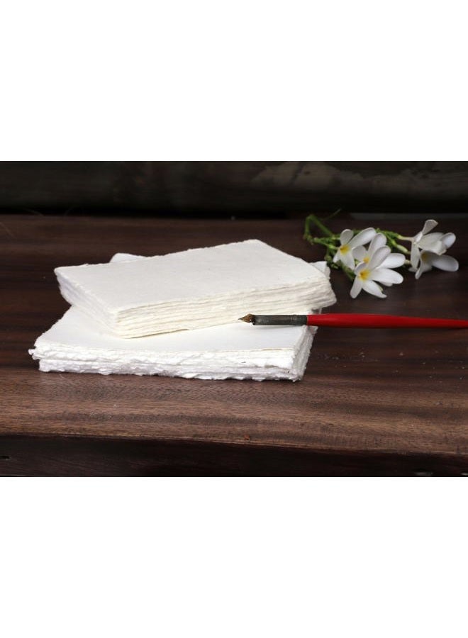 HLC 50 Pack Cotton Watercolor Paper with Deckle Edge 200 GSM Rough Textured Watercolor Paper for Writing - Image 5
